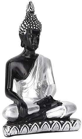 Hztyyier Bouddha Decoration Interieur Statue de Bouddha de Table de Sable Figurine Décorative Artisanat en résine(Argenté) 4.3'' Bouddha Zen Buddhist Supplies Buddhist Supplies