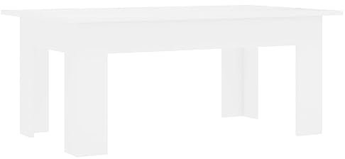vidaXL Couchtisch Modern Beistelltisch Wohnzimmertisch Kaffeetisch Sofatisch Teetisch Telefontisch Tisch Weiß 100x60x42cm Holzwerkstoff