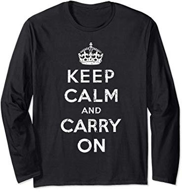 Keep Calm and Carry On Vintage poster print retro Manche Longue