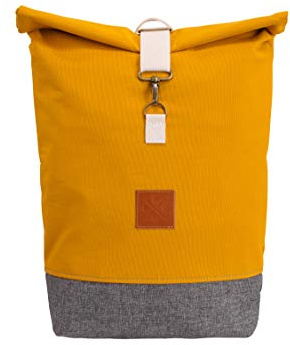 M13 Mini RollTop - wasserdichter Roll Top Rucksack (17L), Kurierrucksack mit Innenfach, wasserabweisend, verstellbare Gurte, Reißverschlussfach (Manufaktur13) (Heather Mustard)