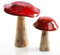 Logbuch-Verlag 2 Fliegenpilz Pilze Deko 18 cm + 13 cm aus Holz emailliert rot weiß gepunktet Dekopilz zum Hinstellen Herbstdeko