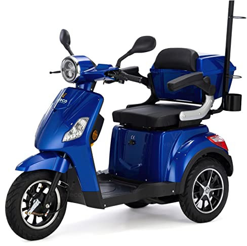 VELECO Senior mobiler 3-Rad Elektroroller 800W DRACO Lithium-Ionen-Akku (Blau LI)