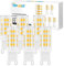 TopLeder G9 LED Bulbs 6-Pack, 5W 450LM LED Light Bulbs, Warm White 3000K, No Flicker Non-Dimmable, 40W Halogen Bulb Equivalent, Energy Saving G9 Bulb
