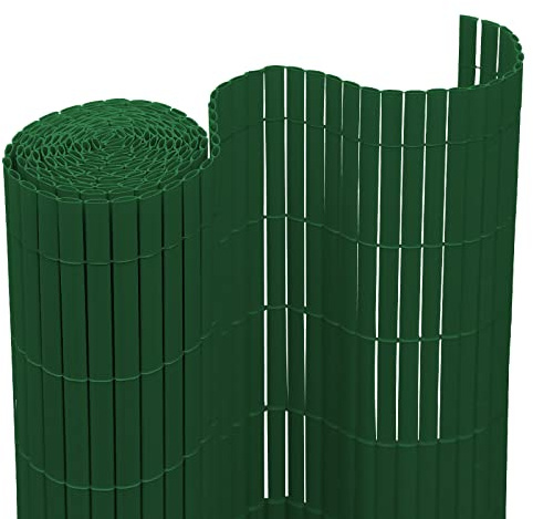 Lospitch Estera de privacidad de PVC para balcón, cerca de verde, resistente a la intemperie, Anti-UV, Visual Valla Pantalla para jardín, terraza, borde de balcón con listones, verde, 90 x 300 cm