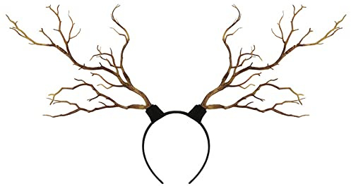 Serre-tête en bois de cerf pour femme - Pour Halloween, Noël et Pâques