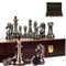 MZSX Chess Set Pure Metal Age 8+ (bronze), Upgraded Luxury Chess Set, Portable Folding Board, Educational Toys Strategy Games, Carefully Crafted Chesspiece Storage Slots, Kids Adult, christmas birthday