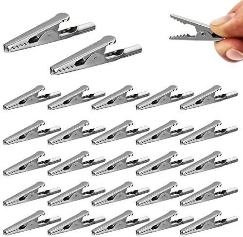Krokodilklemmen Metall,Krokodilklemmen Klein,Krokodilklammer,Metall Testklemmen,Krokoklemmen zum Basteln,Elektrische Prüfklemme,Alligator Clip,für Elektrische Arbeitstests,50Pcs