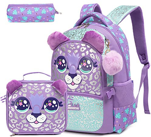 MYHSBYO Kids Backpacks for Girls School Bag with Lunch Box School Backpack for Girls Set Cute Bookbag for Kindergarten