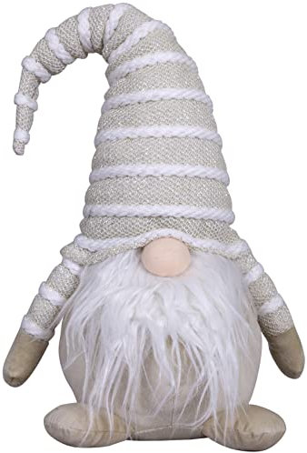 Christmas Paradise Weihnachtsfigur Wichtel 30cm Gnom beige-Creme gestreift