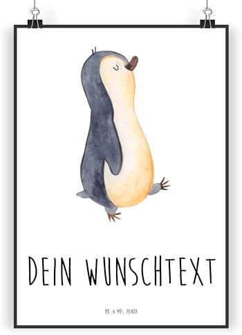 Mr. & Mrs. Panda Poster Selbst Gestalten Pinguin marschieren DIN A3 - Personalisierte Geschenke, Personalisiertes Bild, personalisiert, Spazieren, Aufstehen, Schwester, Wandbild, Familie, Bruder