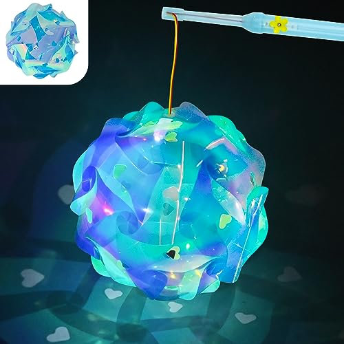 Ulikey St Martin Laterne Bastelset, Martinslaterne mit Laternenstab, Laternenumzug Kinder, Selber Basteln, Martinsumzug, Halloween, Weihnachten, mit Tutorial (Stil 2)