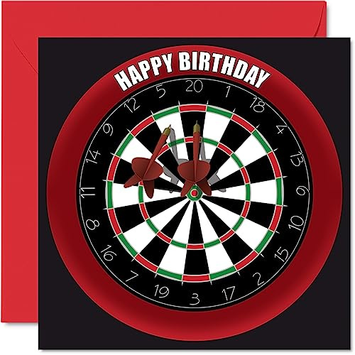 Stuff4 Lustige Geburtstagskarte zum 25. Geburtstag für Männer und Frauen | Dartscheibe, Happy Birthday Karte für Sohn, Tochter, Bruder, Schwester, Onkel, Tante, Nichte, Neffe, Cousin, 145 mm x 145 mm