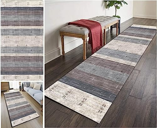 Rug Runner Hallway Carpet Hallway Runner Long Non-Slip Washable Vintage Colourful Polyester Sold by The Metre for Kitchen Bedroom Living Room Doormat