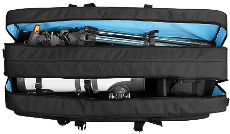 Samdew Double-Layer Telescope Bag & Case, 103.6cm Padded Carry Case for Celestron Telescope & Tripod, Bonus Accessories Bag & Shoulder Strap