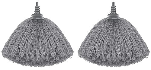 MR.SIGA Lot de 2 Têtes de Plumeau Poussière en Microfibre Lavable Amovible, Gris