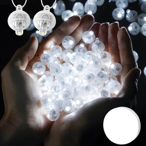 LURICO LED Ballons Lichter mit Haken, 100 Stück Mini LED Lichter Luftballons, Led Luftballoon Party Licht, Runde Ballon Licht, Leuchtende Luftballon für Geburtstag Hochzeit Weihnachten Dekor