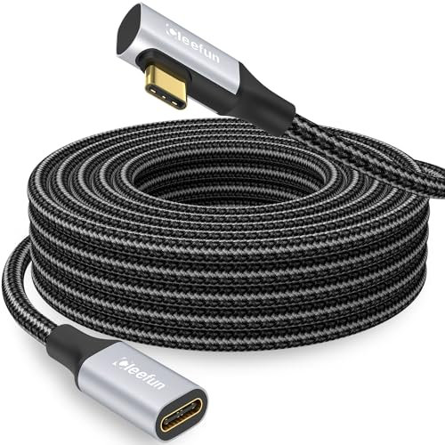 CLEEFUN Rallonge USB C 3M, USB3.2 Cable USB C Male vers Femelle Soutien 100W Charge 4K@60Hz Video et 5Gbps Transfert pour iPhone 16/15 Pro, MacBook Pro/Air, iPad Air/Pro, XPS 15, Galaxy S24/S23