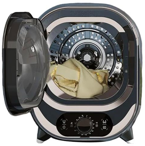 Qiang Mini Trockner Wäschetrockner Klein Dryer Machine 0.8kg/450W 2 Programme,Überhitzungsschutz Schonendes,Präzises Trocknen,Freistehend/Unterbau,Electroplatedblue