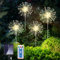 Gartendeko Solarleuchten, 4 x 120 LED Feuerwerk Gartenleuchten, 8 Modi Solarlampen für Außen Garten, IP65 Wasserdicht Pusteblume Gartenstecker Solarlampen für Außen Weihnachten Balkon Wege Rasen Deko