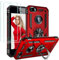 Jeylly Phone Case for iPhone SE 2016 (1st gen), iPhone 5/5S Case with 2Pcs HD Screen Protector, Military Grade Drop Protection Magnetic Ring Stand Holder Rugged Cover for Girls Boys Kids, Red/Black