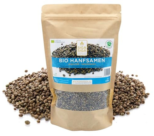 SIGASIGA Bio Hanfsamen aus Österreich - Rohkostqualität - ungeschält - naturbelassen - 750 g