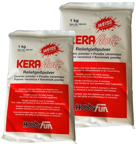 KERAflott Reliefgießpulver weiß 2 kg (2 x 1 kg)