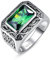 Yaresul 6.85ct Ringe Herren von Simulierte Smaragd Herren Ringe 925 Silber Vintage Keltische von Ringe Männer für Verlobungsring Herren für Männer Größe66(21.0)