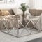 Générique Table Basse argenté Acier Inoxydable et Verre trempé,Tables basses-349977