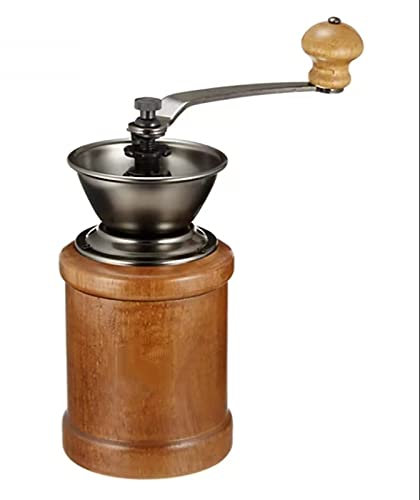 GANDUNQI Macinino Da Caffè Portatile Macinacaffè Da Casa Da Ufficio A Manovella Retrò Log Piccolo Campeggio Portatile All'Aperto Può Essere Pulito (Colore Primario, Colore Caffè)