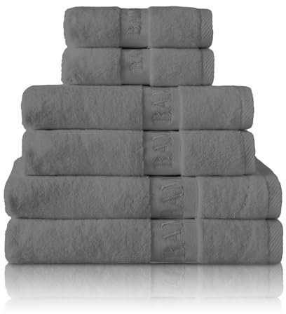 GC GAVENO CAVAILIA Large Bath Towel Bamboo Towels 2 Pack (70x120cm) - Highly Absorbent Quick Dry Towels (40% Cotton, 60% Bamboo) - Washable Bathroom Towel Charcoal - 500 GSM