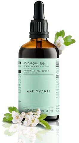 Weißdorn (Crataegus spp.) Alkoholfreie Urtinktur – flüssiger Extrakt – Tropfen – 100 ml – Nahrungsergänzungsmittel – Marishanti – 100% natürlich und vegan