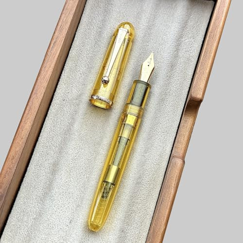 Jinhao 9013 Fountain Pen DaDao Series #8 Heartbeat Nib Office Writing Ink Pen with Converter (Fine Nib, Autumn Yellow)