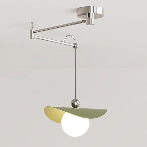 YFMYY Hängelampe im französischen Creme-Stil, kreative Pendelleuchte mit Schwingarm, verschiebbarer LED-Kronleuchter aus Eisen, Innendekorations-Hängeleuchten für Schlafzimmer, Esszimmer, Kücheninsel