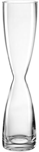 LEONARDO HOME Diabolo Solifleurvase, 1 Stück, formschöne Vase aus Glas, handgemachte Dekoration, Solifleurvase für Einzelblüten, harmonisches Kunstwerk, Höhe 32 cm, transparent, 045265