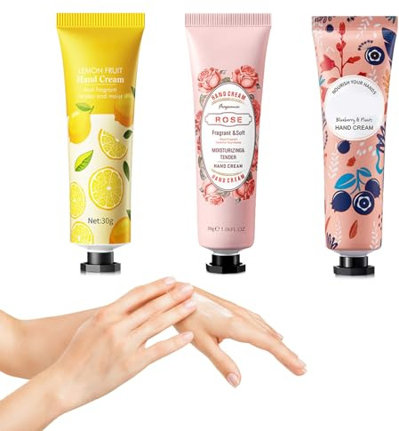 Mini Handcreme Set, 3 Stück Fragrance Hand Creme Set, Feuchtigkeitsspendende, Handcreme For Women, Hand Lition, Für Trockene