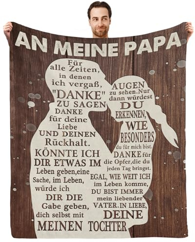CAPRIFIC Geschenke für Papa,Bester Papa Geschenke,Geburtstagsgeschenk für Papa,Geschenke für Papa von Tochter,Vater Geschenk Decke 150x130cm,Vatertagsgeschenk,Weihnachten Kuscheldecke für Papa