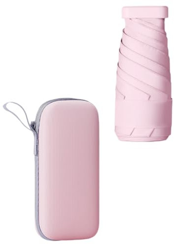 Breeshy Parasol à capsule pour protection solaire et portable, protection UV - 60 % de réduction - Mini parasol ultra léger en rose