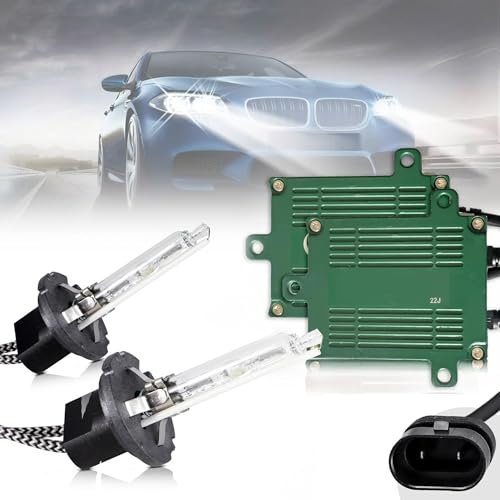 VLAND Kit d'ampoules au D2H avec Ballast, adapté aux phares VLAND, Remplacement des Ampoules de phares pour Feux de Croisement, 55W 12V 6000K Blanc, Paire (D2h Xenon avec décodeur)