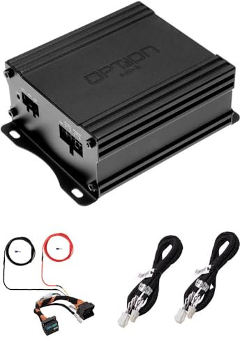 OPTION AIR-2 Verstärker inkl. Power-Quadlock Kit - Mini Verstärker mit Plug & Play-Installation für alle Fahrzeuge mit Power-Quadlock-Anschluss