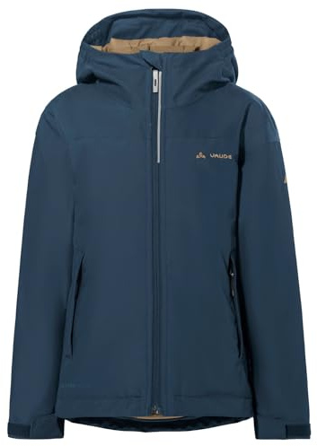 VAUDE Kinderjacke Kids Lulea 2L Padded Jacket, pflegeleicht, warm und weich für kalte Wintertage, gefütterte 2-Lagen Winterjacke, dark sea, 110-116