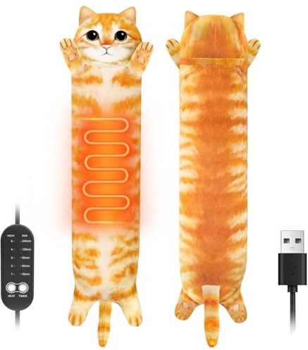 Katzen Heizdecke Kuscheldecke mit Abschaltautomatik, Elektrisches Heizkissen Usb für Periode, Warmies Wärmekissen Nacken Rücken Schulter Bauch, Weihnachtsgeschenke für Frauen Mädchen Katzenliebhaber