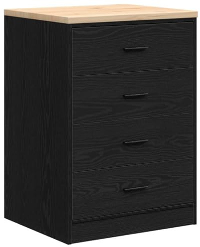 vidaXL Armoire de Rangement de Garage Noir 60x51x85 cm Bois de pin, Armoire, Armoire à Outils, Armoire Basse, Armoire de Garage, Armoire de Rangement