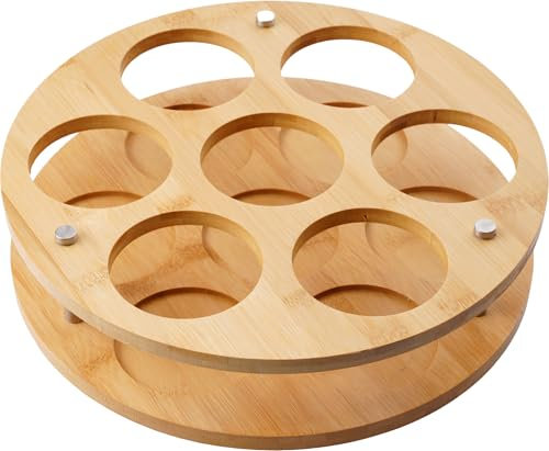 Organizer girevole a 360° con 7 scomparti, girevole a 360°, supporto girevole per bicchieri da 30 once e 1134 g, espositore per bottiglie di grandi dimensioni, organizer per sciroppo di vino per