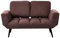 Beliani 2-Sitzer Schlafsofa in Braun Bouclé mit verstellbaren Armlehnen Retro Brekke