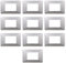 10 Placche, 3 moduli/posti, Compatibile Con Vimar Plana, colore argento, Placche In plastica di alta qualità, 100% compatibile con i supporti e i moduli originali