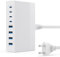 Cargador USB C Multiple 200W, 8 Puertos GAN III Enchufe de Pared USB C, 65W Carga Rapida Portátil Cargador Adaptador con 4 Tipo-C y 4 USB-A para MacBook Air/Pro, iPhone, iPad Pro, Samsung etc-Blanco
