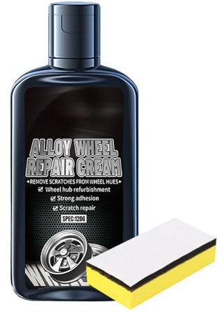 Black Rim Color | Kit de reparación de arañazos para rueda de coche | Kit de pintura para llantas de plata oscura | Kit de borrador de rueda de coche rápido 120 g | Eliminación de arañazos de acero de
