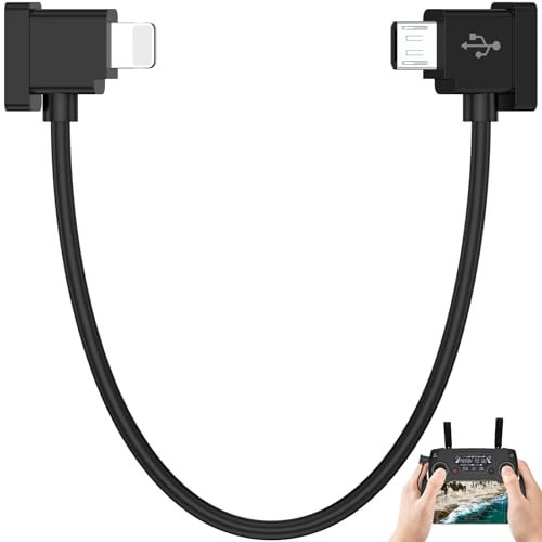 APAPATEK Cable de datos para iOS a Micro USB para DJI Spark, DJI Mavic Pro/Mini 1st & SE/2 Series/Air 1st Drone Controller, Link para iPhone 14 13 12 11 Pro Max iPad 9ª/8ª/7ª/6ª/5ª generación (1 pie