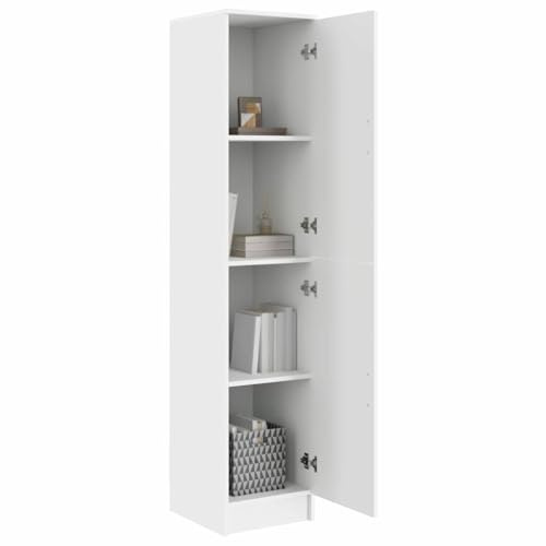 vidaXL Highboard Weiß 35 x 39 x 168 cm | Genug Platz, um deine Sachen ordentlich zu halten, Modernes Matt-Finish, das zu jeder Einrichtung passt,