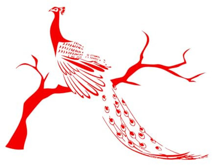 Vinyl-Kunstaufkleber Paradiesvogel Wunderschöner Fairy Tail Baum 34x45.2cm Einfache Anbringung RoseRed